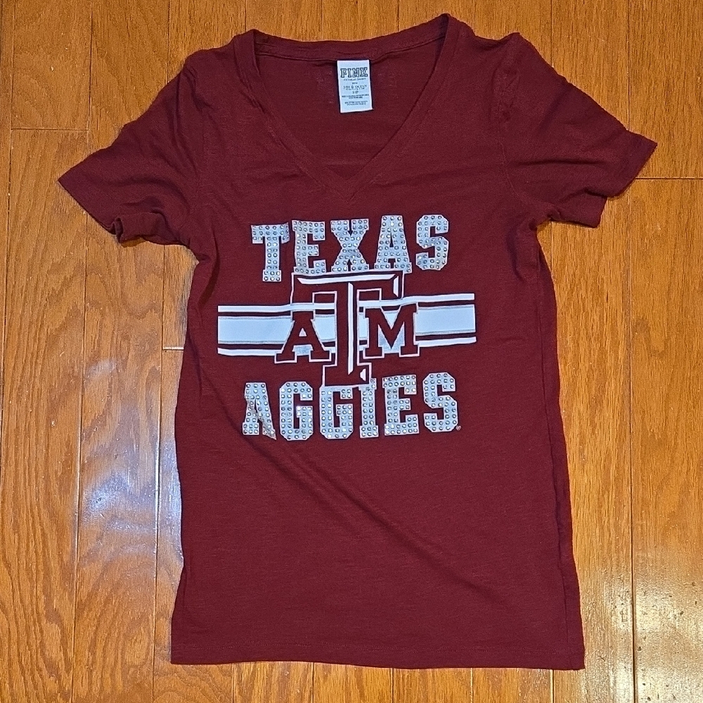 PINK Victoria’s Secret Texas A&M Rhinestone Shirt Small | Maroon |  Aggies